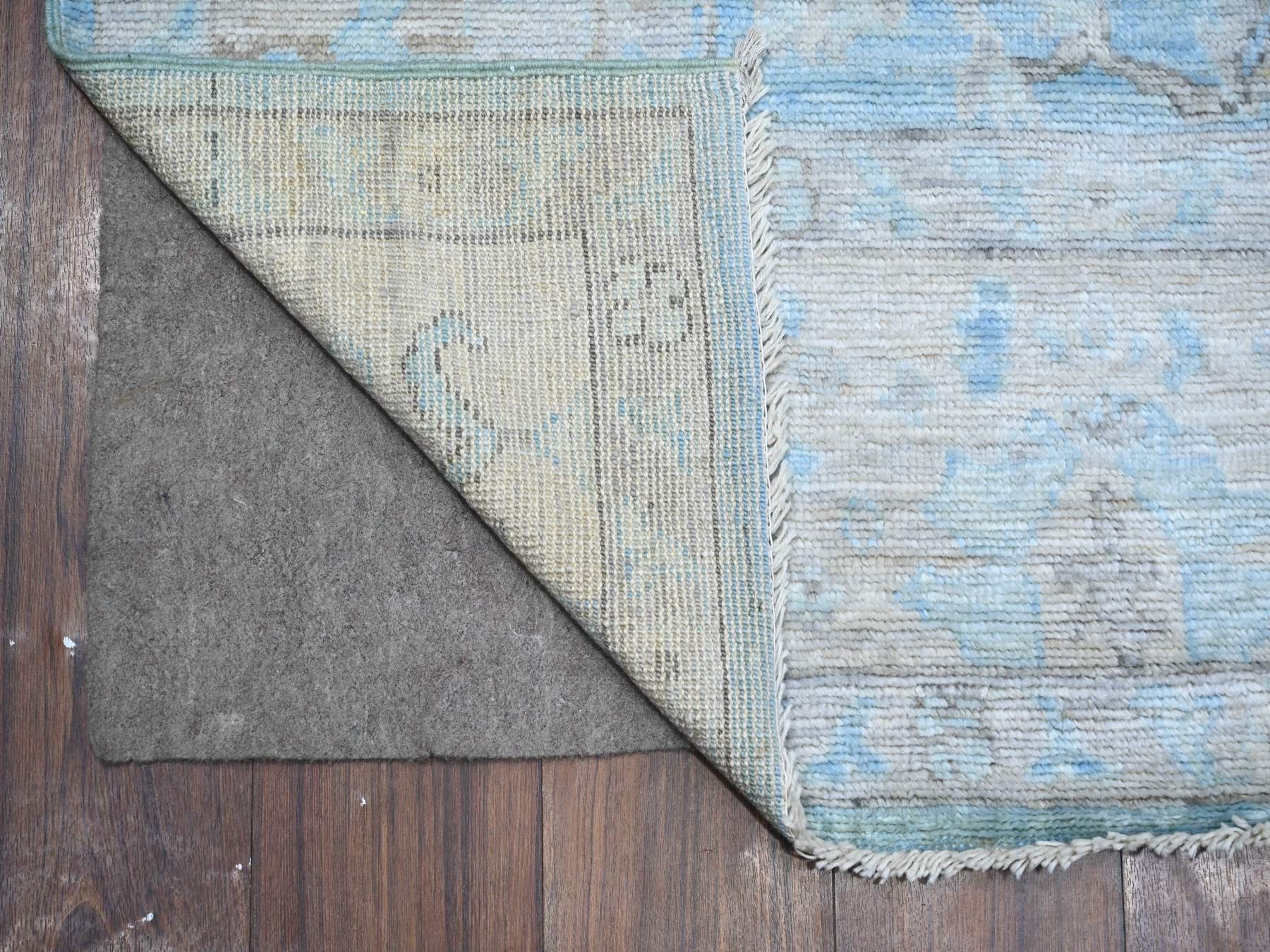 Oushak hand-knotted wool rug in Blue, 6'2" x 8'10", SKU O089120