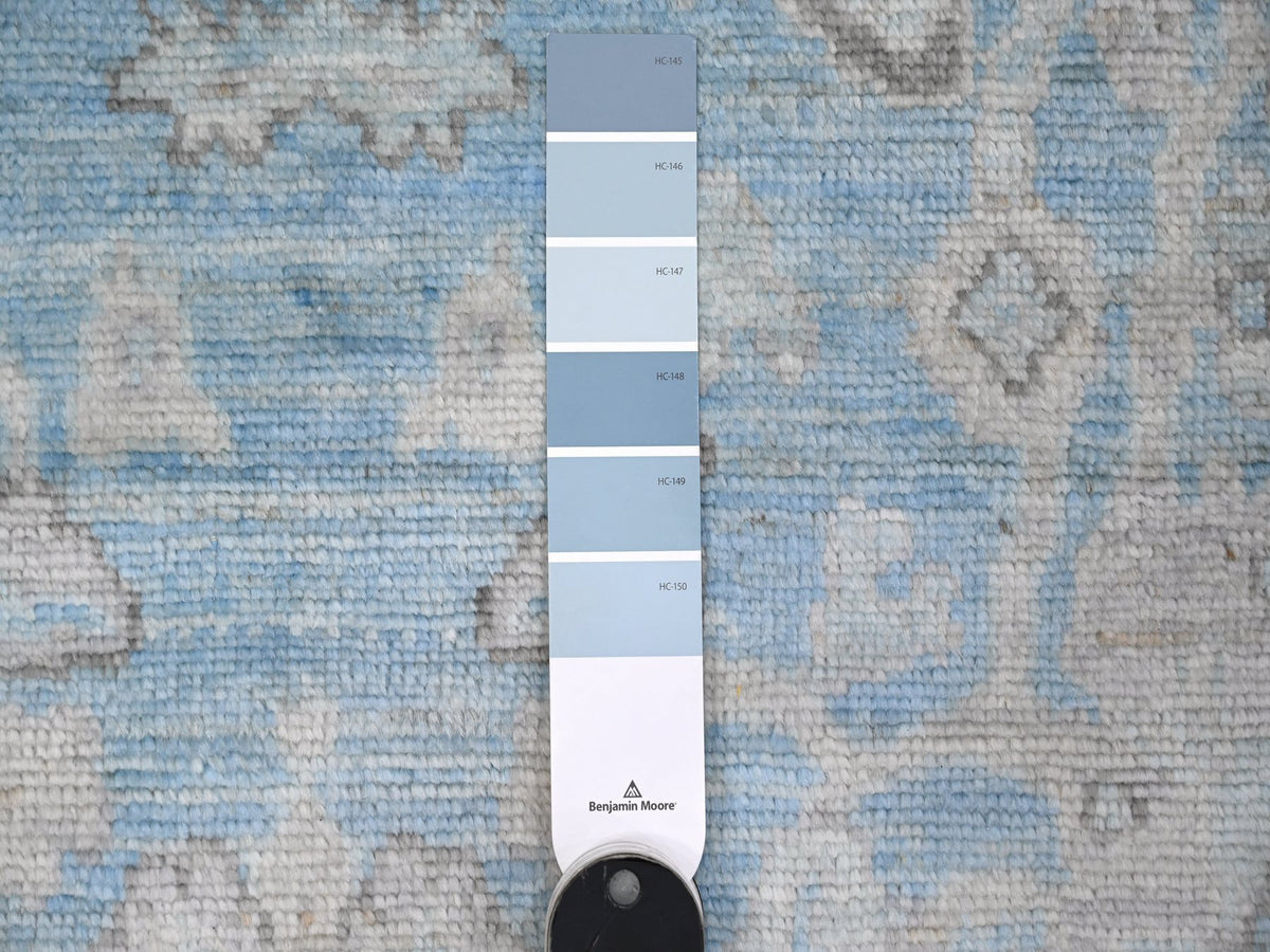 Oushak hand-knotted wool rug in Blue, 6'2" x 8'10", SKU O089120