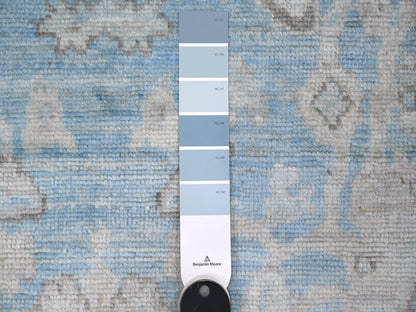 Oushak hand-knotted wool rug in Blue, 6'2" x 8'10", SKU O089120