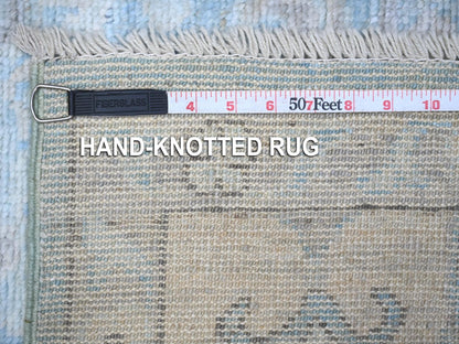 Oushak hand-knotted wool rug in Blue, 6'2" x 8'10", SKU O089120