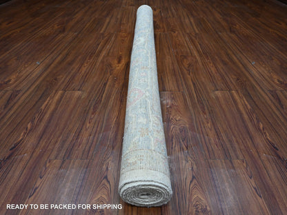 Grey 6'3" x 9'0" Oushak And Peshawar Hand knotted Wool Rug - Sku: O089121