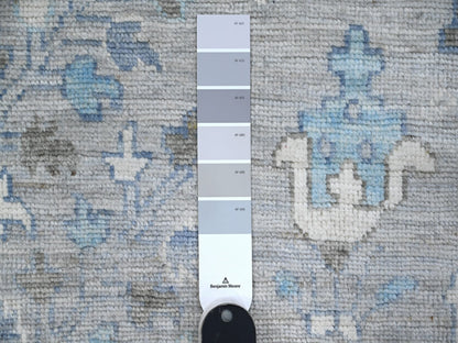 Grey 6'3" x 8'10" Oushak And Peshawar Hand knotted Wool Rug - Sku: O089122