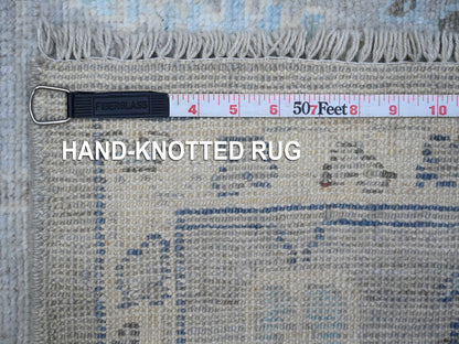Grey 6'3" x 8'10" Oushak And Peshawar Hand knotted Wool Rug - Sku: O089122