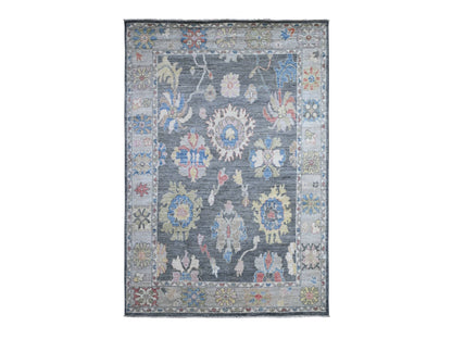 Oushak hand-knotted wool rug in Gray, 5'11" x 8'8", SKU O089124