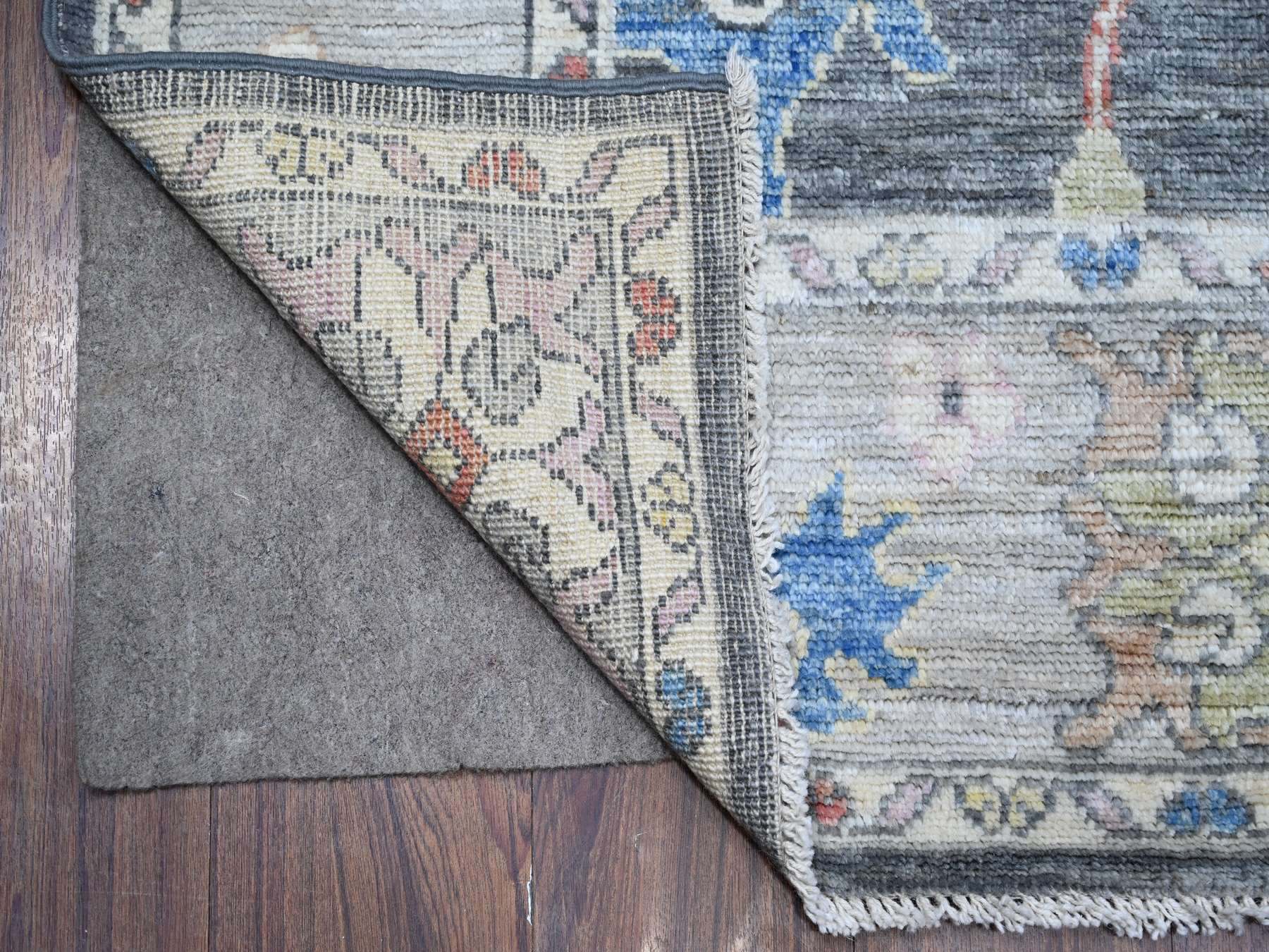 Oushak hand-knotted wool rug in Gray, 5'11" x 8'8", SKU O089124
