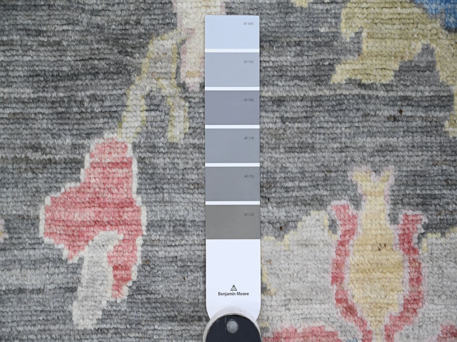Oushak hand-knotted wool rug in Gray, 5'11" x 8'8", SKU O089124