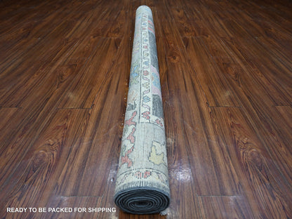 Oushak hand-knotted wool rug in Gray, 5'11" x 8'8", SKU O089124