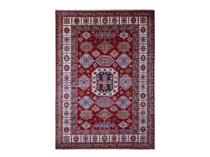 Red 8'10" x 12'5" Tribal Hand knotted Wool Rug - Sku: O089132