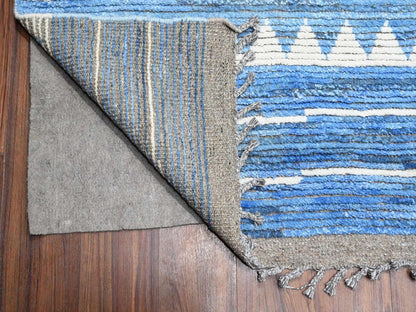 Tribal hand-knotted wool rug in Blue, 12'0" x 16'1", SKU O089135