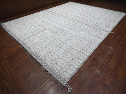 Ivory 11'9" x 15'8" Tribal Hand knotted Wool Rug - Sku: O089136