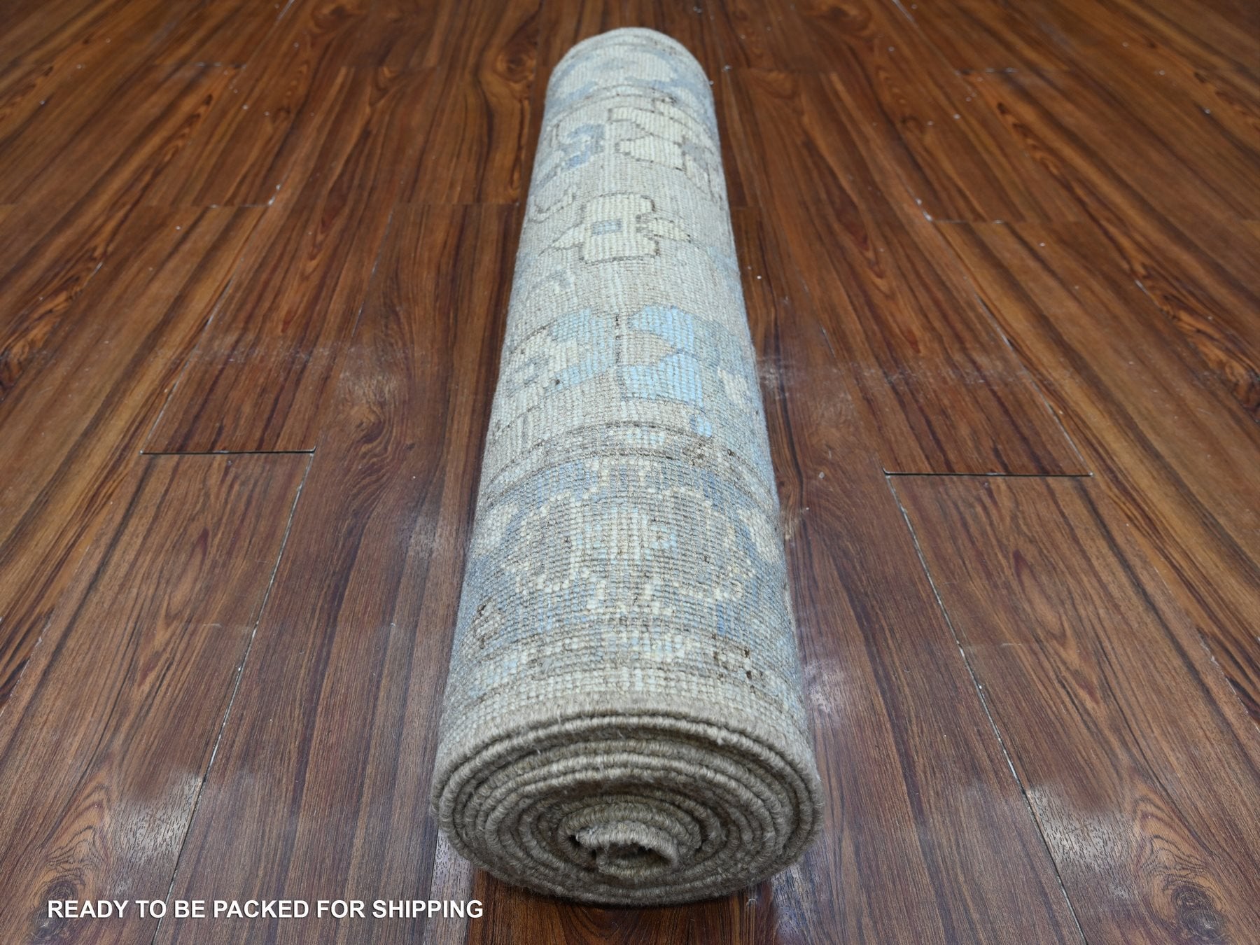 Oushak hand-knotted wool runner in Blue, 2'11" x 19'5", SKU O089137