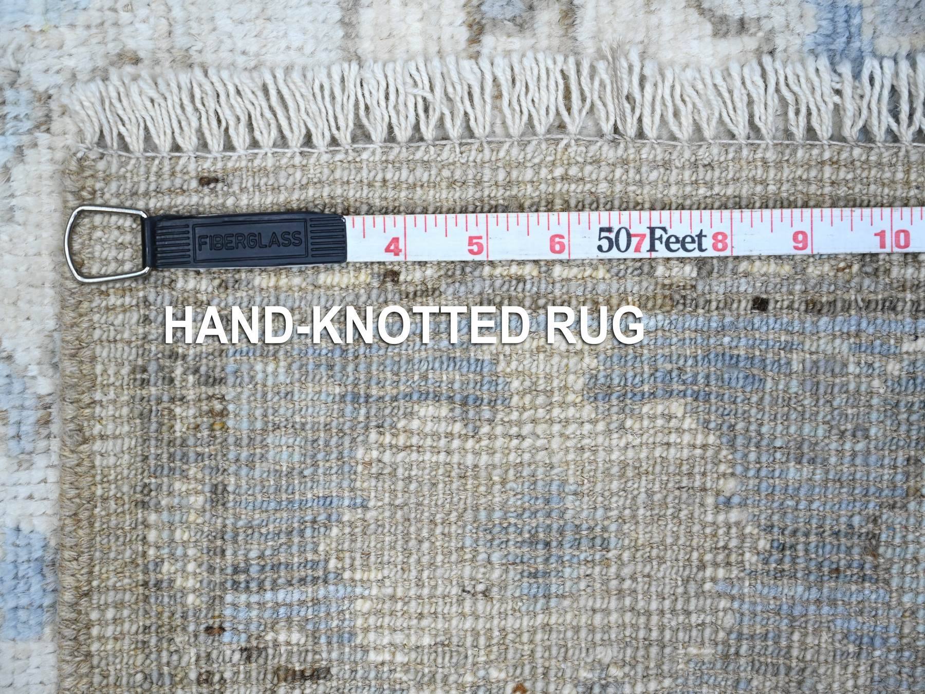 Oushak hand-knotted wool runner in Blue, 2'11" x 19'5", SKU O089137