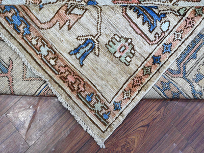Grey 8'10" x 11'9" Tribal & Geometric Hand knotted Wool Rug - Sku: O089151