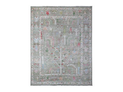 Oushak hand-knotted wool rug in Green, 7'8" x 9'10", SKU O089155
