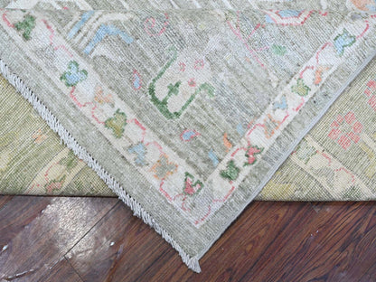 Oushak hand-knotted wool rug in Green, 7'8" x 9'10", SKU O089155