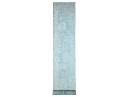 Grey 2'9" x 19'6" Oushak And Peshawar Hand knotted Wool Rug - Sku: O089157