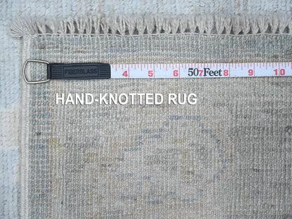 Grey 2'9" x 19'6" Oushak And Peshawar Hand knotted Wool Rug - Sku: O089157