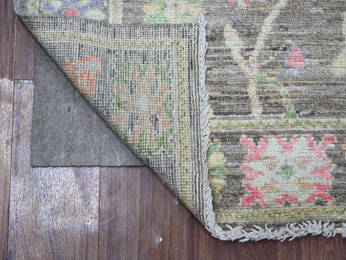 Oushak hand-knotted wool runner in Gray, 2'10" x 10'7", SKU O089161