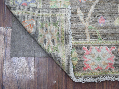 Oushak hand-knotted wool runner in Gray, 2'10" x 10'7", SKU O089161