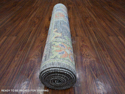 Oushak hand-knotted wool runner in Gray, 2'10" x 10'7", SKU O089161