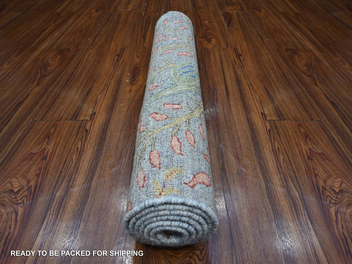 Peshawar hand-knotted wool runner in Gray, 2'6" x 5'9", SKU O089165