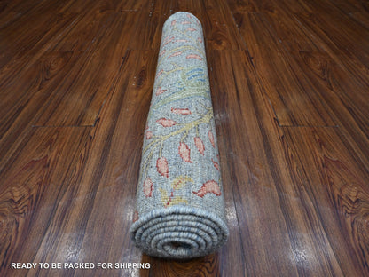 Peshawar hand-knotted wool runner in Gray, 2'6" x 5'9", SKU O089165