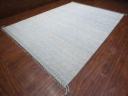 Tribal hand-knotted wool rug in Blue, 9'11" x 13'11", SKU O089168