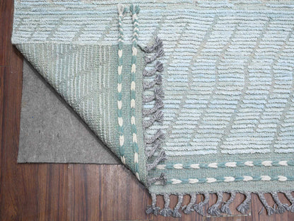 Tribal hand-knotted wool rug in Blue, 9'11" x 13'11", SKU O089168