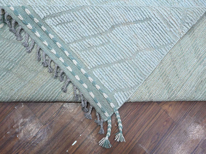Tribal hand-knotted wool rug in Blue, 9'11" x 13'11", SKU O089168