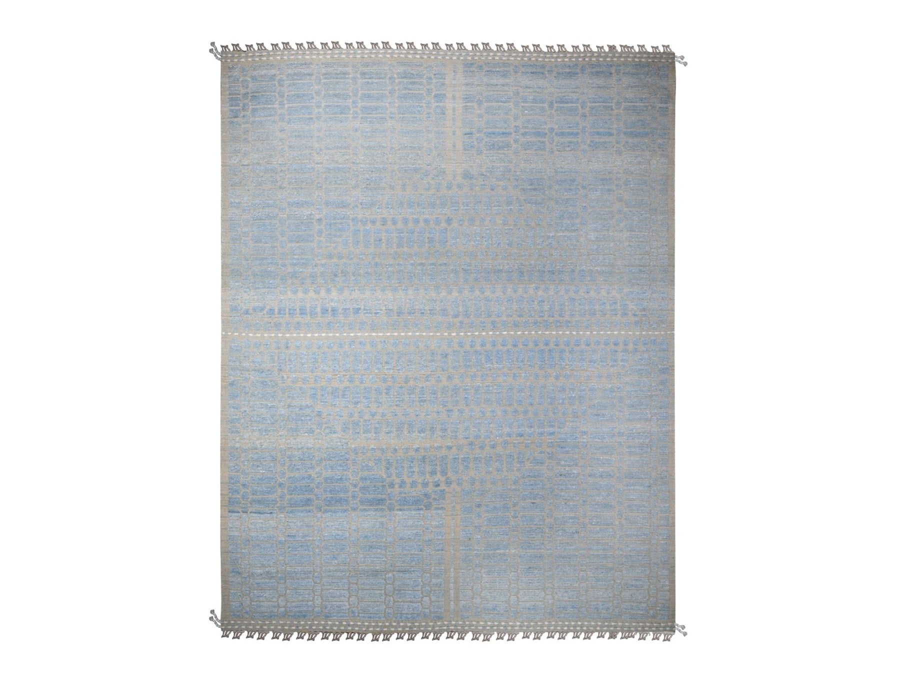 Tribal hand-knotted wool rug in Blue, 11'9" x 15'1", SKU O089169
