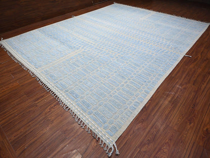 Tribal hand-knotted wool rug in Blue, 11'9" x 15'1", SKU O089169