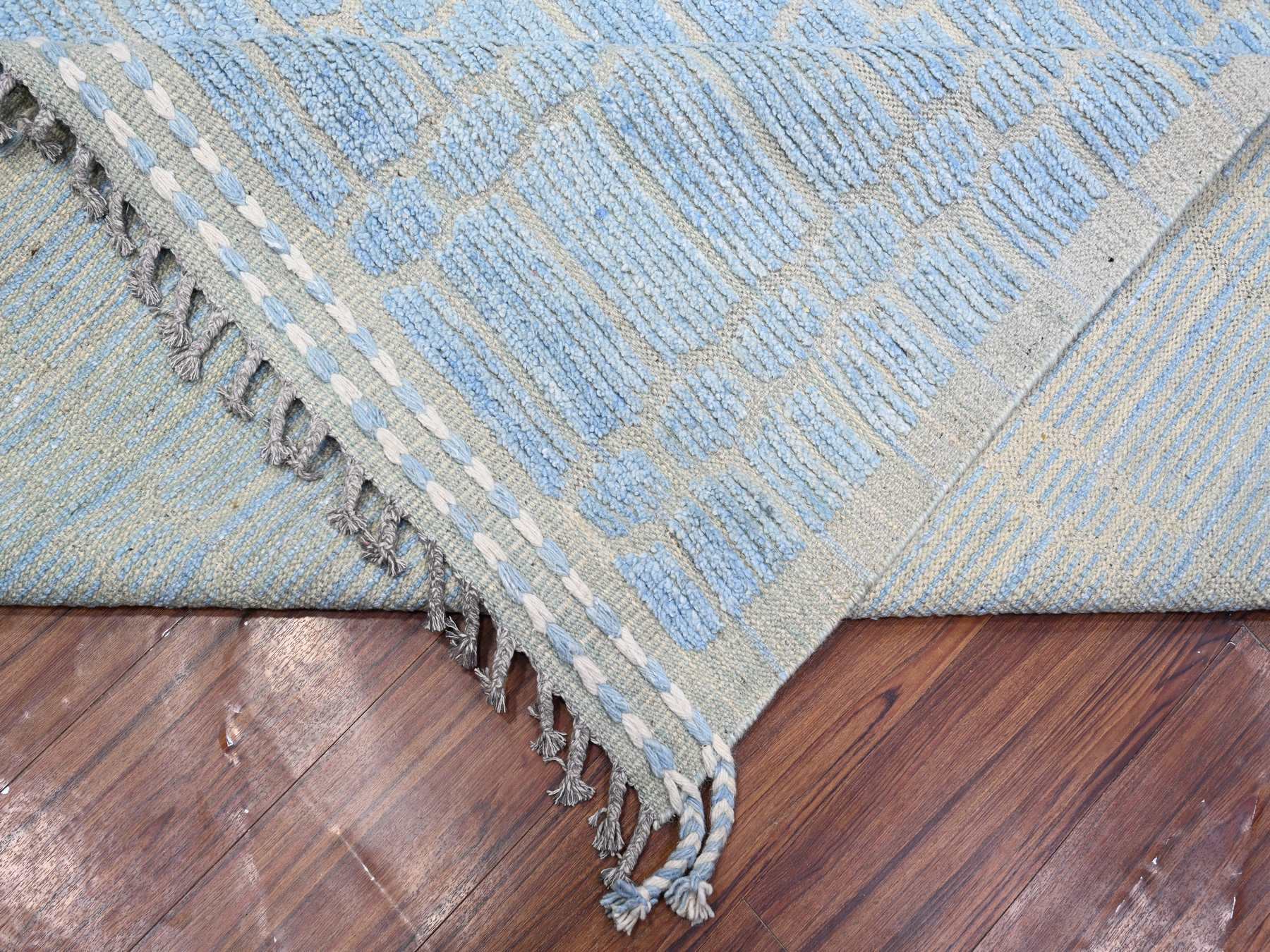 Tribal hand-knotted wool rug in Blue, 11'9" x 15'1", SKU O089169