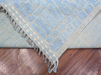 Tribal hand-knotted wool rug in Blue, 11'9" x 15'1", SKU O089169
