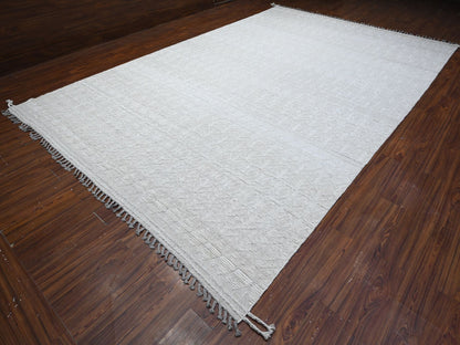 Ivory 9'9" x 15'4" Tribal Hand knotted Wool Rug - Sku: O089173