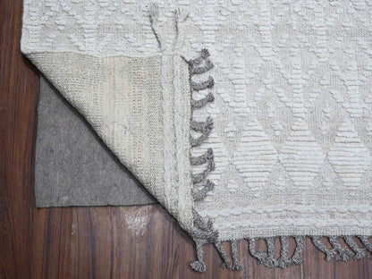 Ivory 9'9" x 15'4" Tribal Hand knotted Wool Rug - Sku: O089173