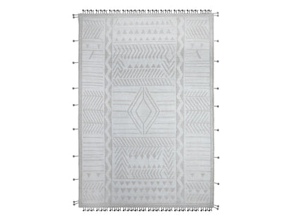 Ivory 9'11" x 14'2" Tribal Hand knotted Wool Rug - Sku: O089174