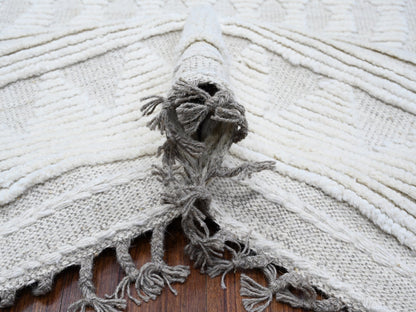 Tribal hand-knotted wool rug in Ivory, 9'11" x 14'2", SKU O089174