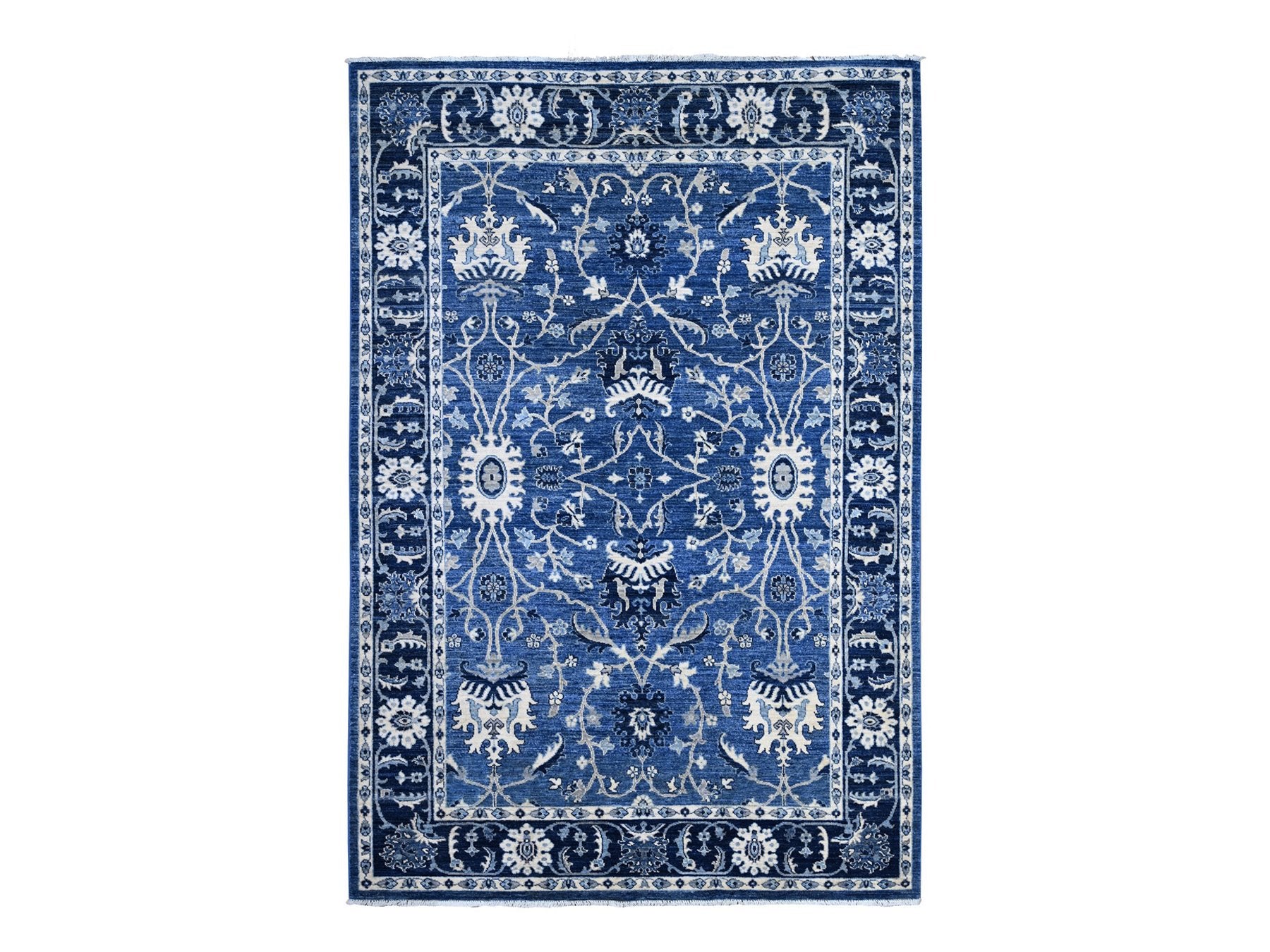 Peshawar hand-knotted wool rug in Blue, 5'11" x 8'10", SKU O089176