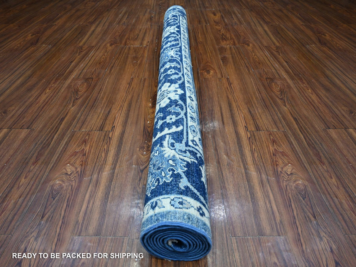 Peshawar hand-knotted wool rug in Blue, 5'11" x 8'10", SKU O089176