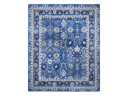 Blue 11'10" x 14'5" Oushak And Peshawar Hand knotted Wool Rug - Sku: O089177