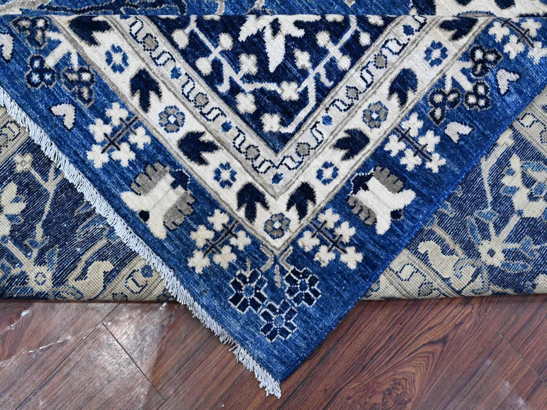 Tabriz Oushak / Peshawar hand-knotted wool rug in Blue, 11'10" x 14'5", SKU O089177