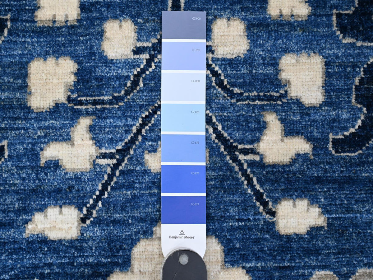 Tabriz Oushak / Peshawar hand-knotted wool rug in Blue, 11'10" x 14'5", SKU O089177