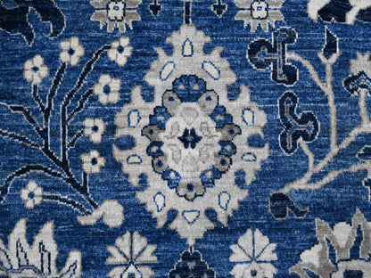 Tabriz Oushak / Peshawar hand-knotted wool rug in Blue, 11'10" x 14'5", SKU O089177