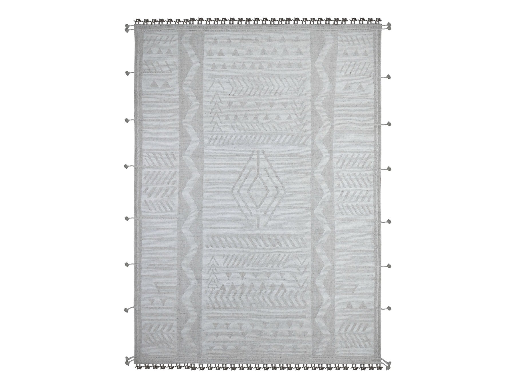 Tribal hand-knotted wool rug in Gray, 8'10" x 12'3", SKU O089182