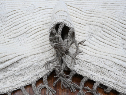 Grey 8'10" x 12'3" Tribal & Geometric Hand knotted Wool Rug - Sku: O089182