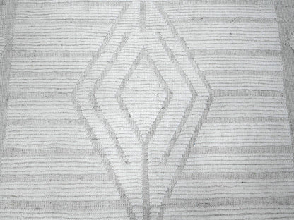 Grey 8'10" x 12'3" Tribal & Geometric Hand knotted Wool Rug - Sku: O089182