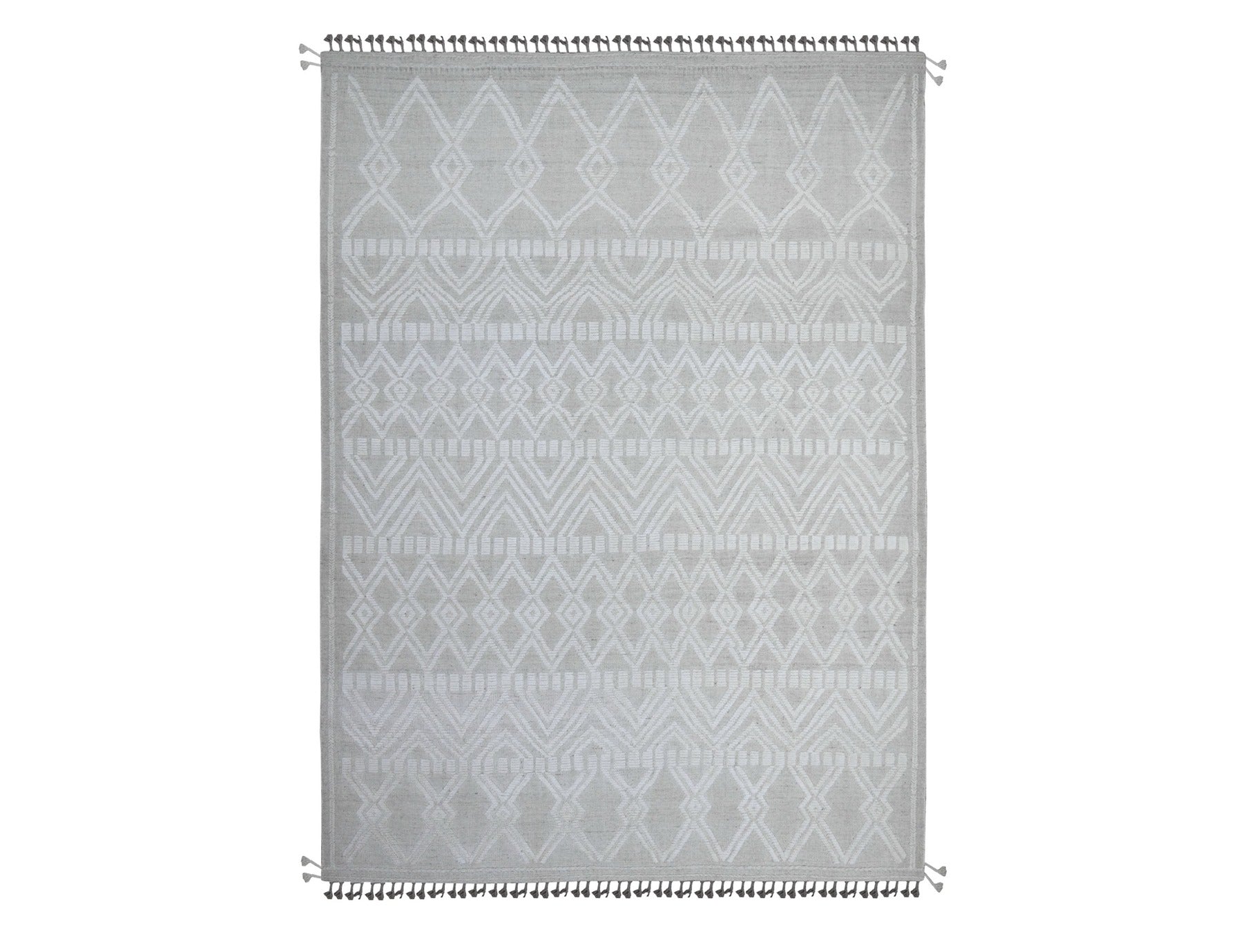 Flatweave / Kilim hand-knotted wool rug in Ivory, 8'11" x 12'3", SKU O089187