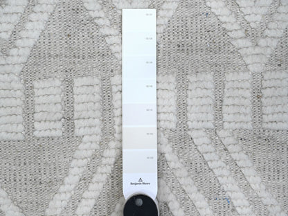 Ivory 8'11" x 12'3" Flat Weave Hand knotted Wool Rug - Sku: O089187