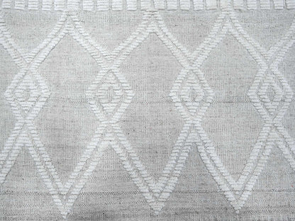 Ivory 8'11" x 12'3" Flat Weave Hand knotted Wool Rug - Sku: O089187