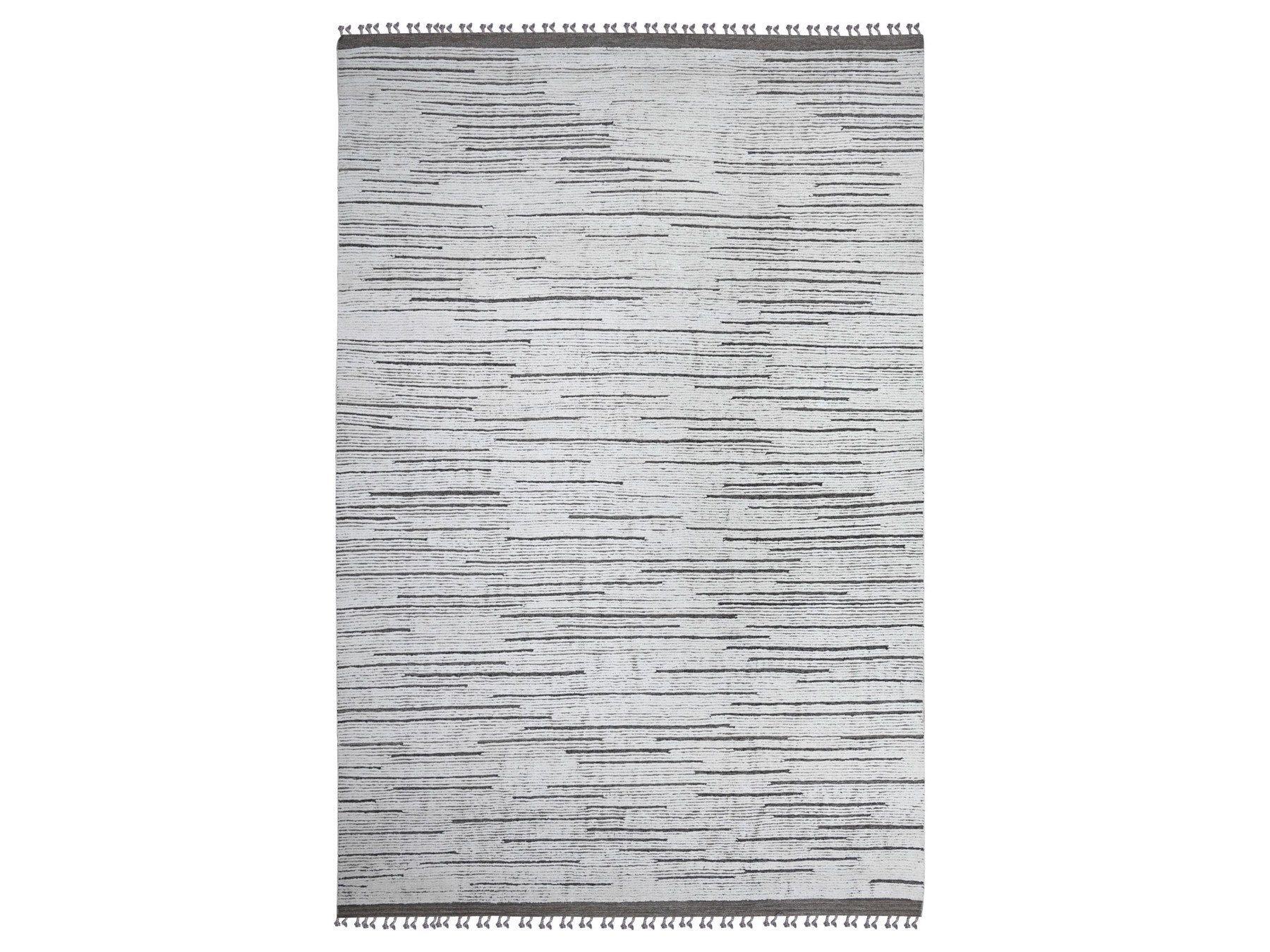 Tribal hand-knotted wool rug in Ivory, 8'11" x 13'2", SKU O089190